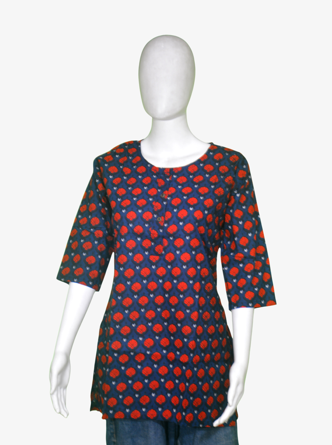 Red Rose Design Kurti
