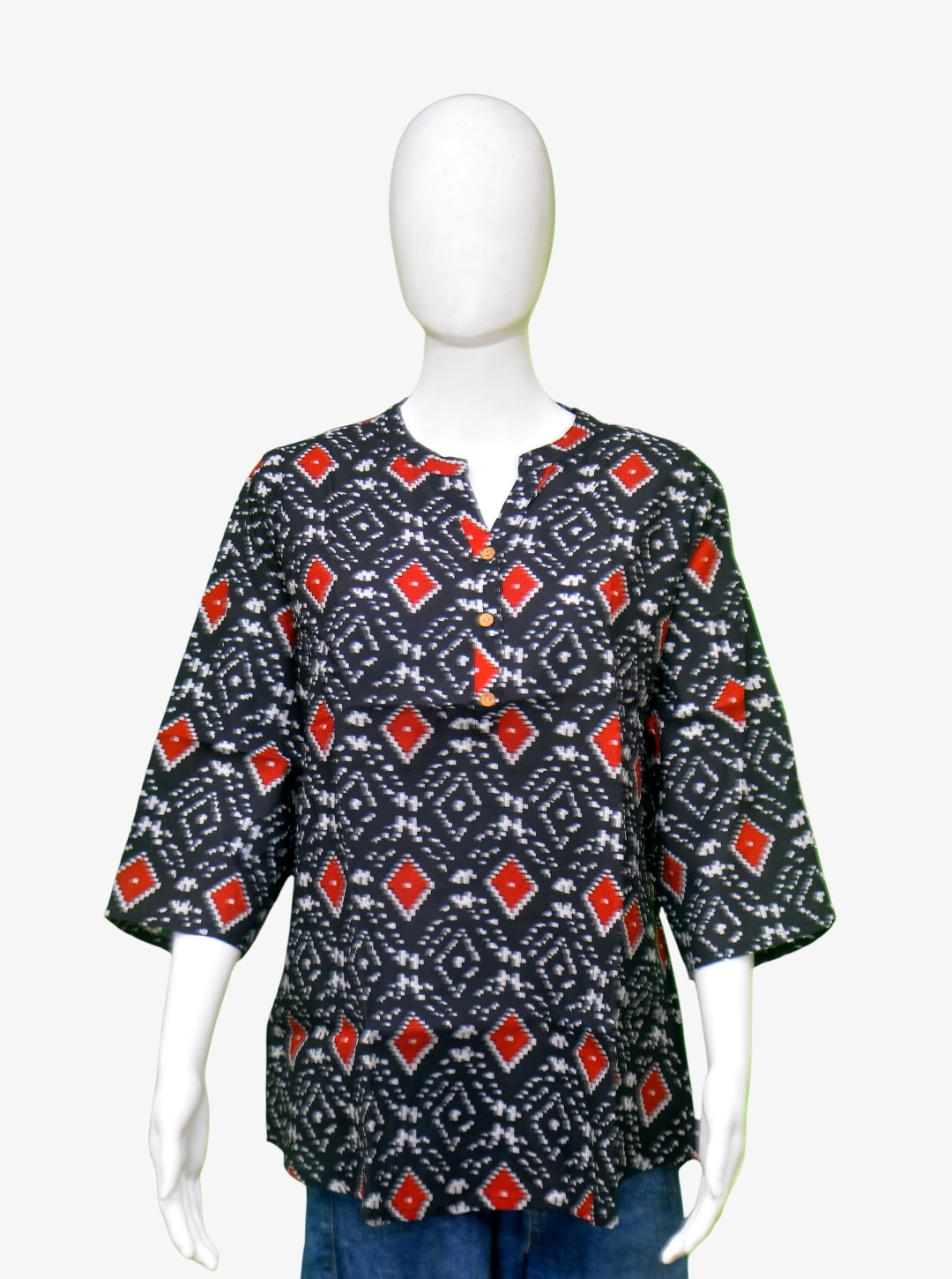 Milkra Black Red Design Kurti