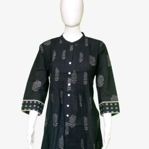 Black Base White Butta Design Kurti